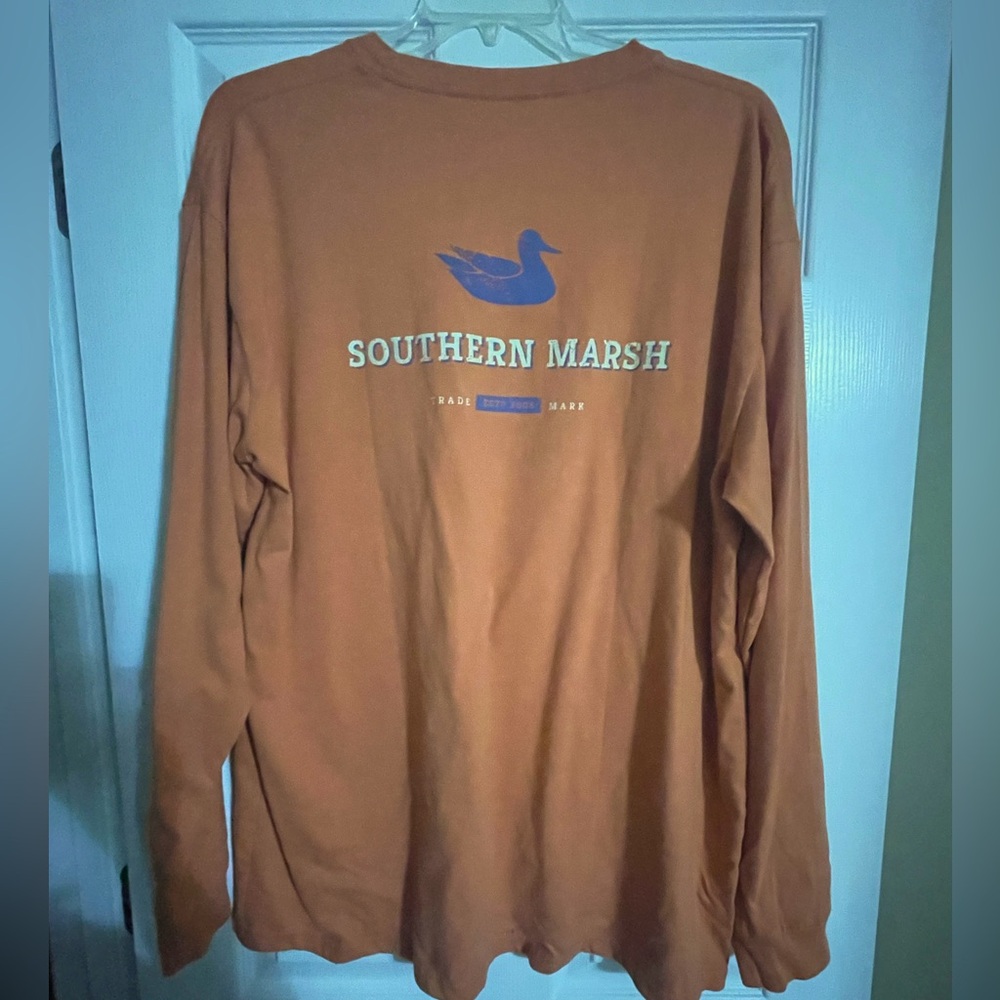 Southern Marsh Men's Rust Orange Long Sleeve Shirt-2XL